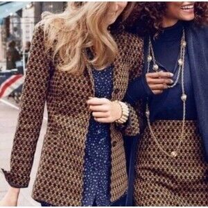 Cabi 3372 Kensington Proper Standout Jacket Knit Medallion Blazer Womens S